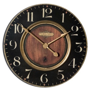 Uttermost-06027-Alexandre Martinot - 29.5 inch Wall Clock   Weathered/Cast Brass Finish