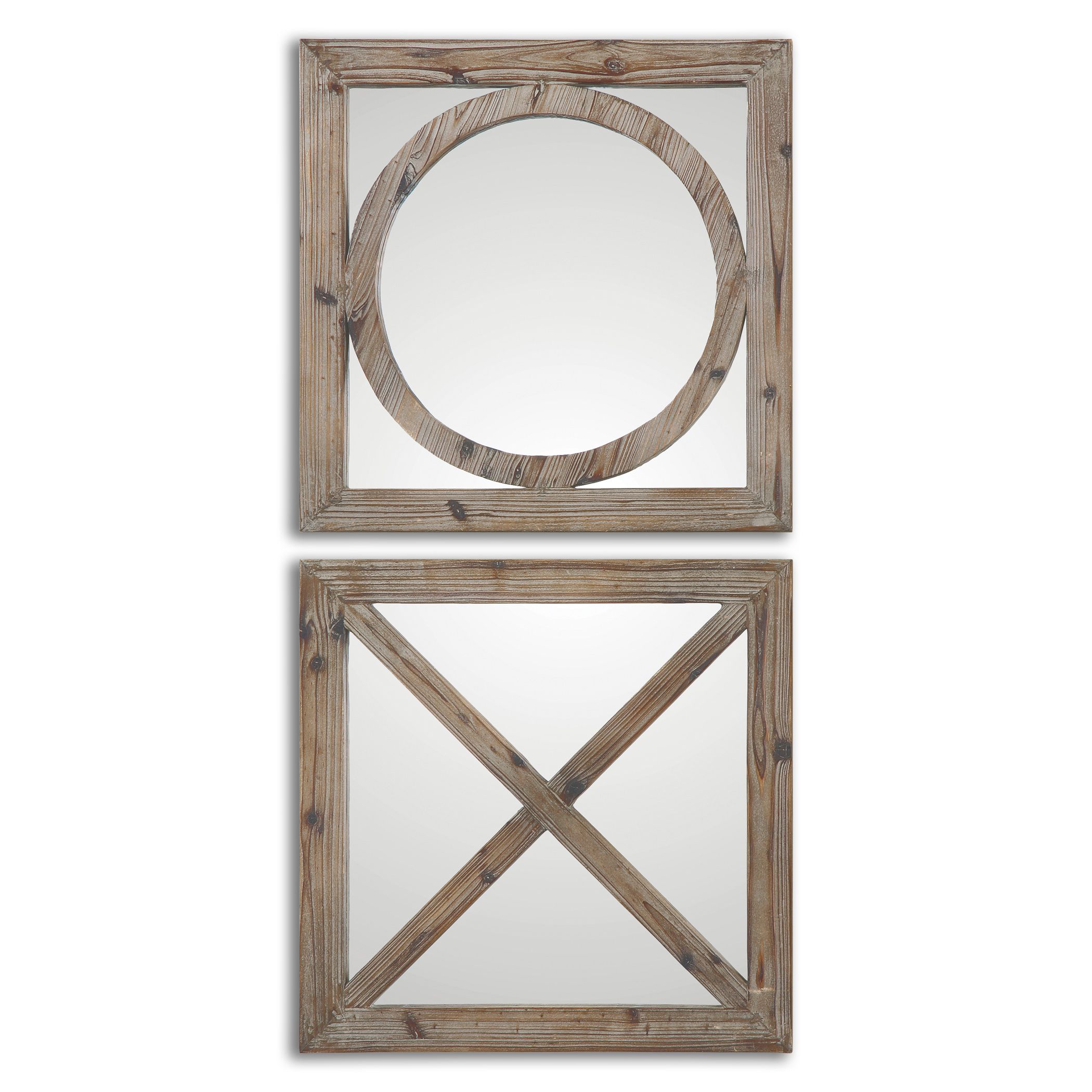 Uttermost-07067-Baci E Abbracci - 18 inch Mirror (Set of 2) - 18 inches wide by 1 inches deep   Light Gray Wash Finish