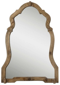 Uttermost-07632-Agustin - 42.75 inch Mirror - 30.25 inches wide by 2 inches deep   Light Walnut Stain/Burnish Finish