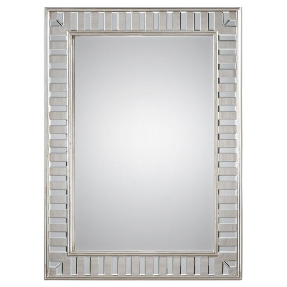 Uttermost-09046-Lanester - 48 inch Mirror   Antiqued Silver Leaf/Beveled Mirror Finish