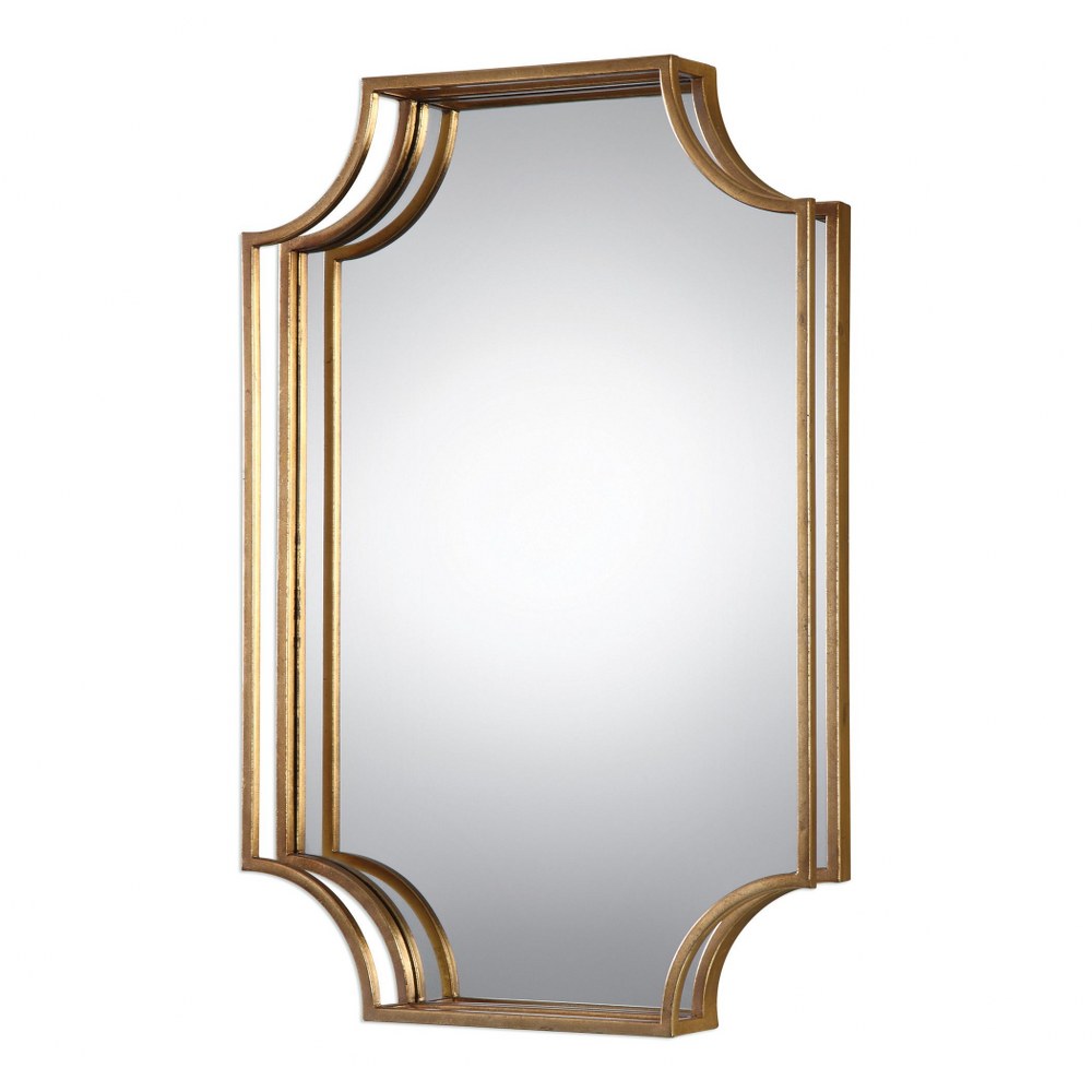 Uttermost-09123-Lindee - 29.75 inch Mirror - 20 inches wide by 3 inches deep   Antiqued Gold Leaf Finish