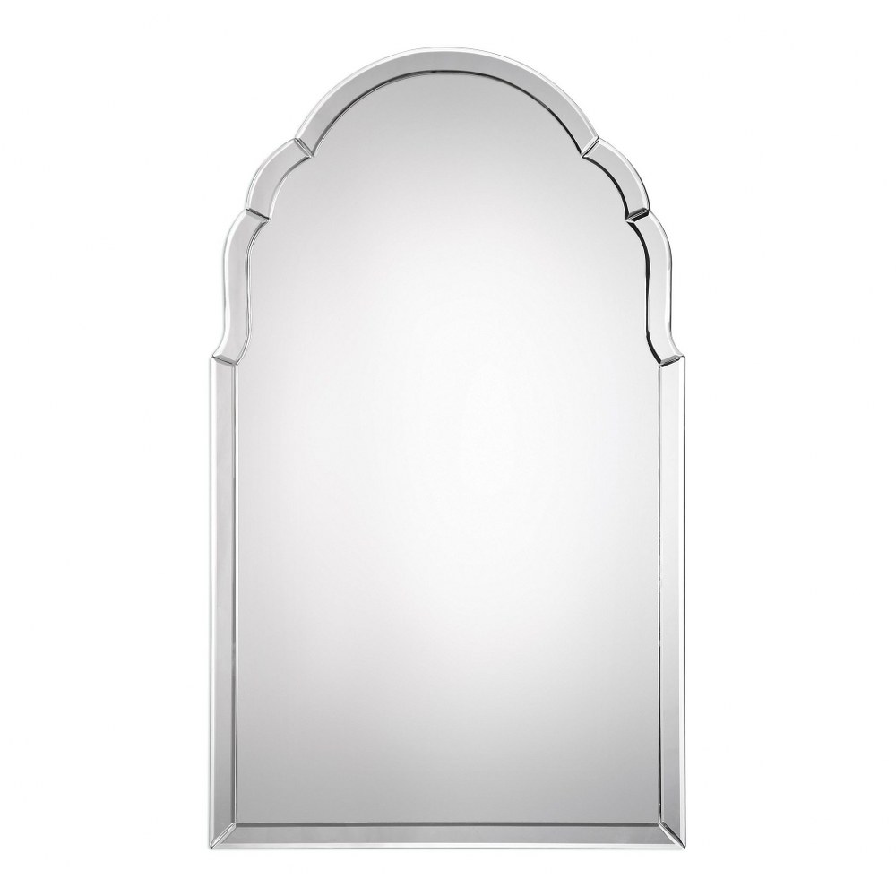 Uttermost-09149-Brayden - 40 inch Frameless Arched Mirror   Hand Beveled Mirror Finish