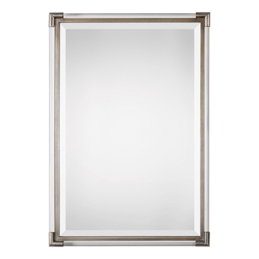 Uttermost-09199-Mackai - 32.75 inch Mirror   Metallic Silver Leaf Finish with Clear Acrylic Glass