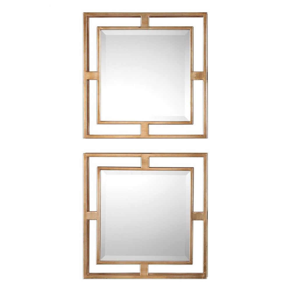 Uttermost-09234-Allick - 18 inch Square Mirror (Set of 2)   Antiqued Gold Leaf Finish