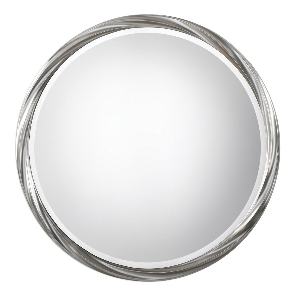 Uttermost-09278-Orion - 36 inch Round Mirror - 36 inches wide by 1.25 inches deep   Metallic Silver Leaf Finish