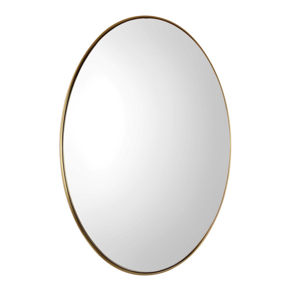 Uttermost-09353-Pursley - 30 Inch Oval Mirror - 20 inches wide by 2.25 inches deep   Plated Brass Finish