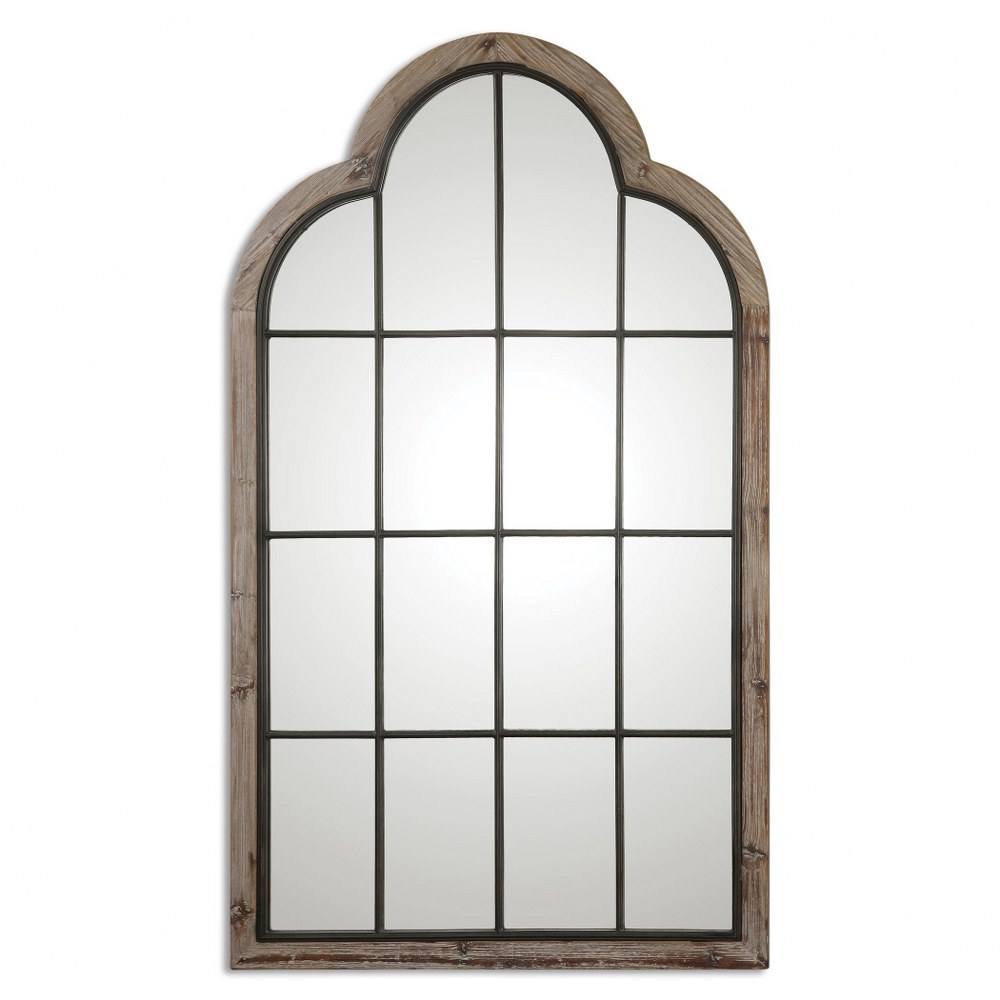 Uttermost-09524-Gavorrano - 80 inch Oversized Arch Mirror   Lightly Burnished/Gray Wash/Wrought Iron Finish