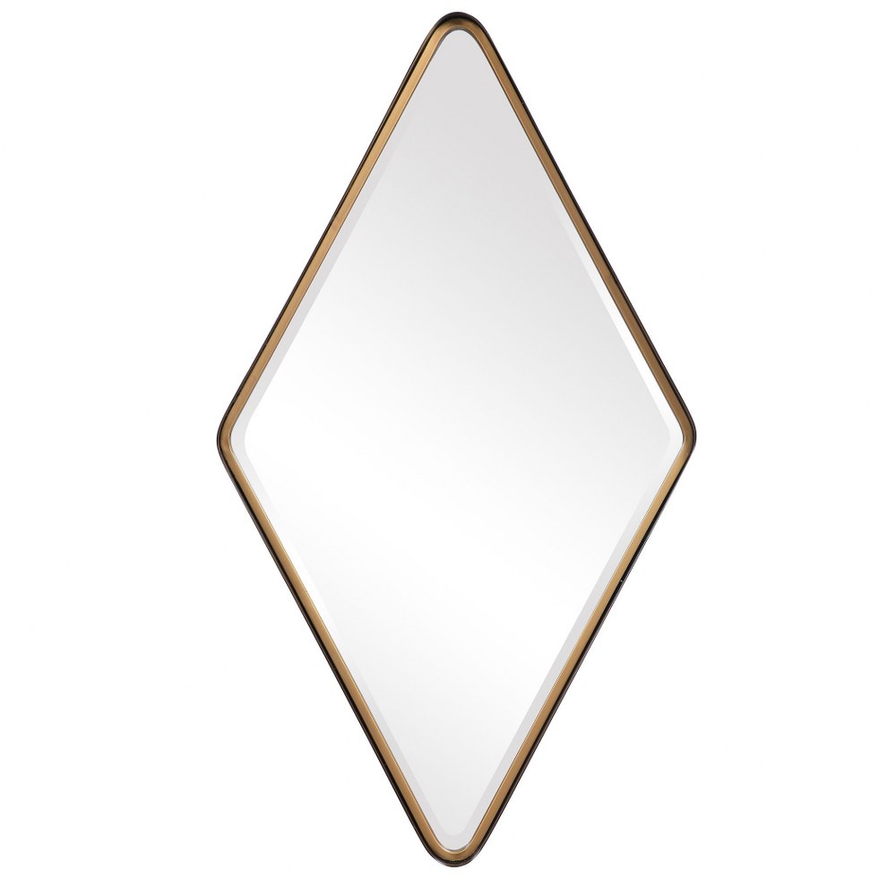 Uttermost-09600-Crofton - 42.25 Inch Diamond Mirror - 24 inches wide by 2.25 inches deep   Matte Black/Gold Finish