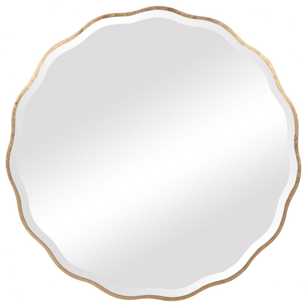 Uttermost-09611-Aneta - 42 Inch Round Mirror - 42 inches wide by 0.5 inches deep   Aged Gold Finish