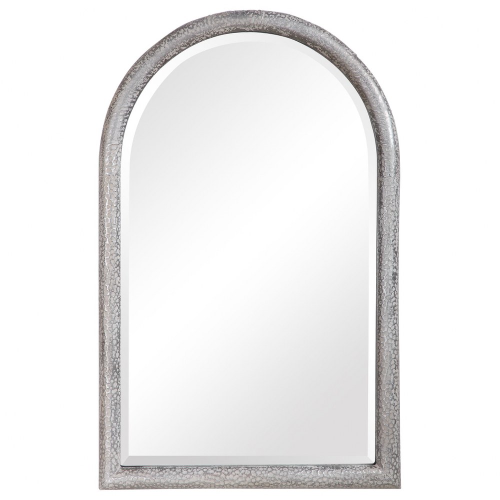 Uttermost-09628-Champlain - 40.25 Inch Arch Mirror   Aged Gray/Distress/Mottled Silver Finish