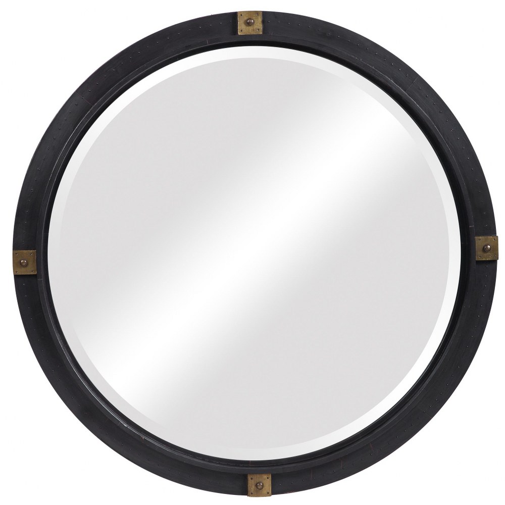 Uttermost-09635-Tull - 36 Inch Industrial Round Mirror   Dark Bronze Copper/Antique Brass Finish