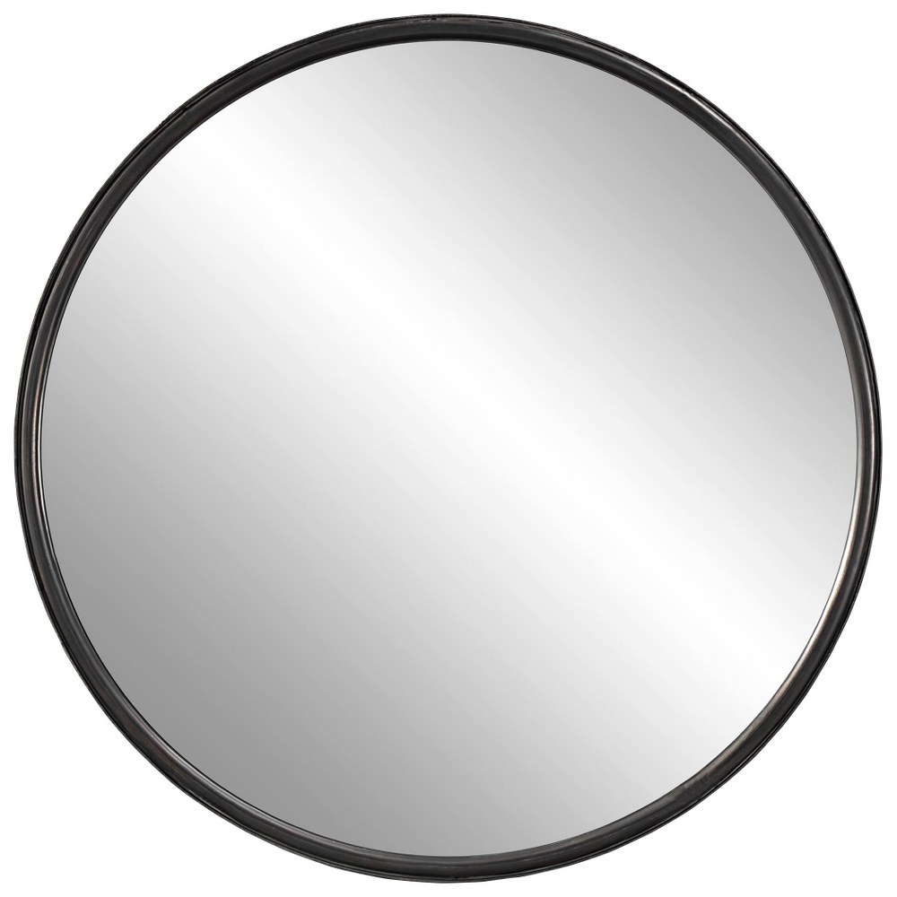 Uttermost-09737-Dawsyn - 44 Inch Round Mirror   Aged Black Finish