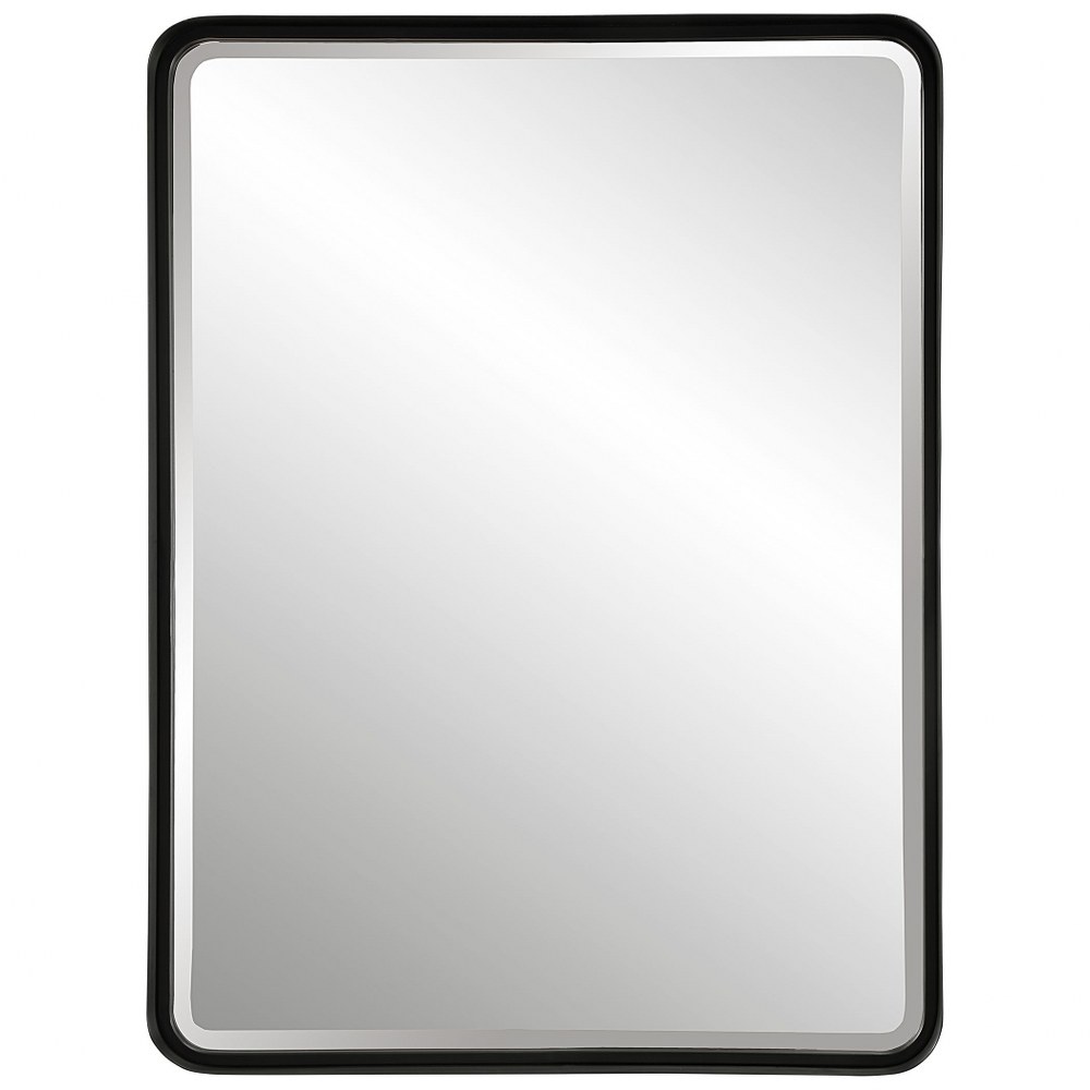 Uttermost-09738-Crofton - 30 Inch Large Mirror   Satin Black Finish