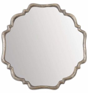 Uttermost-12849-Valentia - 32 inch Mirror   Plated Oxidized Silver/Rust Gray Wash Finish