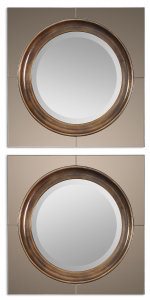 Uttermost-12855-Gouveia - 20 inch Contemporary Mirror   Antiqued Gold Finish