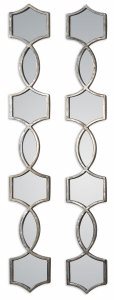 Uttermost-12856-Vizela - 44.5 inch Mirror (Set of 2) - 6.25 inches wide by 1 inches deep   Plated Oxidized Silver Finish