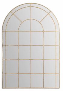 Uttermost-12866-Grantola - 71.63 inch Arched Mirror   Antiqued Gold Finish