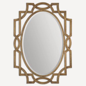 Uttermost-12869-Margutta - 40.75 inch Oval Mirror - 29.5 inches wide by 1 inches deep   Antiqued Gold Leaf Finish