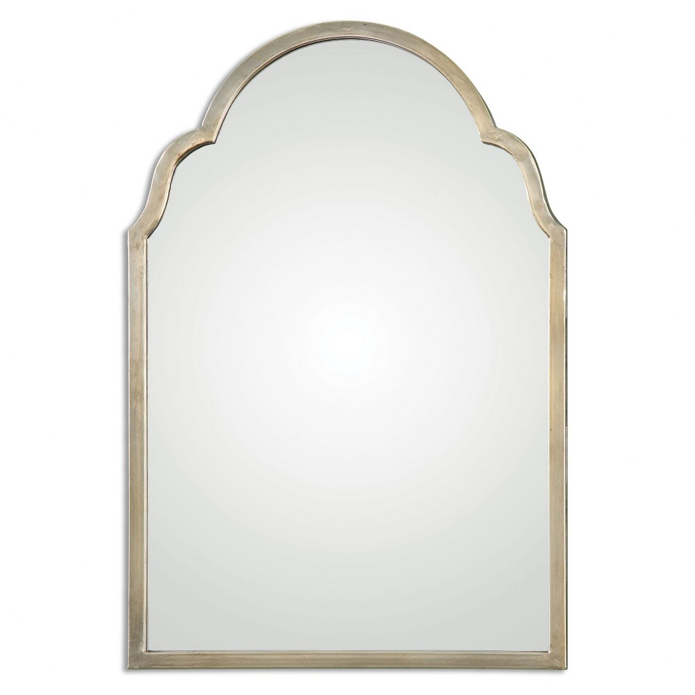 Uttermost-12906-Brayden - 30.13 inch Arch Mirror - 20.13 inches wide by 1.13 inches deep   Plated Oxidized Silver Champagne Finish