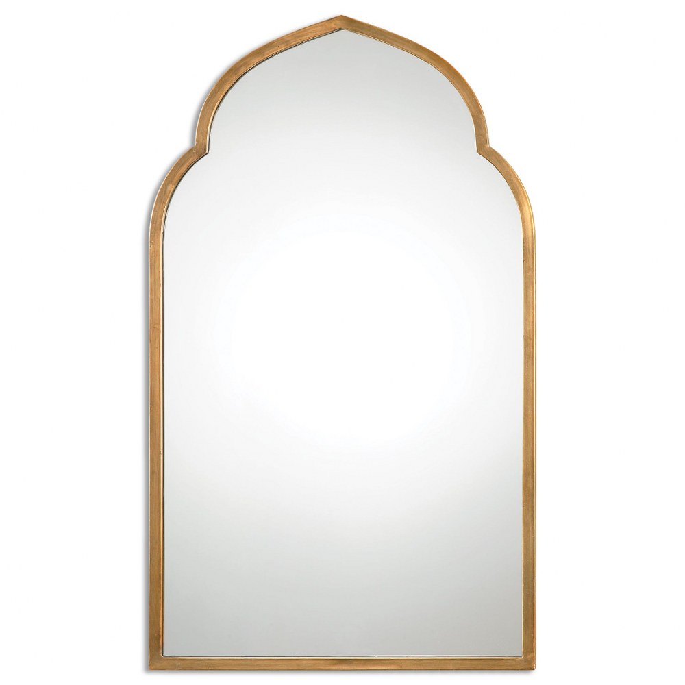 Uttermost-12907-Kenitra - 40 inch Arch Mirror   Plated Antiqued Gold Finish