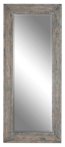 Uttermost-13830-Missoula - 82.25 inch Leaner Mirror   Distressed Blue Green/Aged Wood/Rustic Ivory Finish