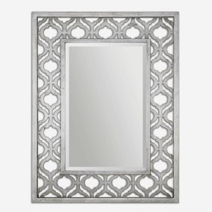 Uttermost-13863-Sorbolo - 40.38 inch Mirror - 30.75 inches wide by 2.25 inches deep   Antiqued Silver Leaf/Black Finish