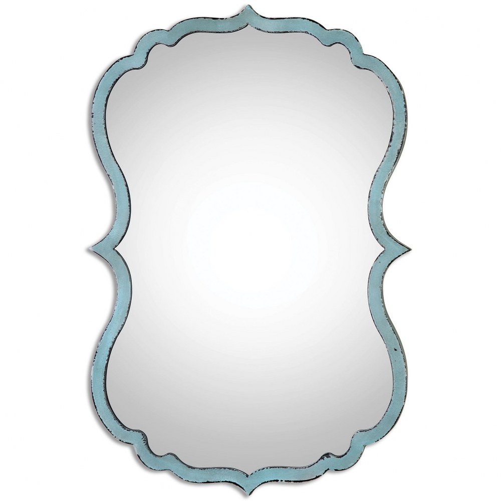 Uttermost-13925-Nicola - 27.13 inch Mirror - 18 inches wide by 1 inches deep   Antiqued Light Blue/Dark Bronze Finish