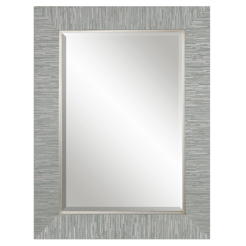 Uttermost-14551-Belaya - 38 inch Mirror   Blue Gray/Silver Leaf Finish