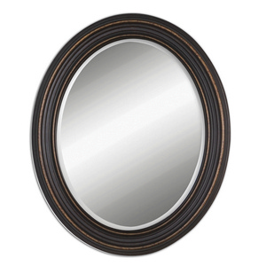 Uttermost-14610-Ovesca Oval - 34 inch Oval Mirror - 28 inches wide by 1.25 inches deep   Dark Oil Rubbed Bronze/Gold Finish