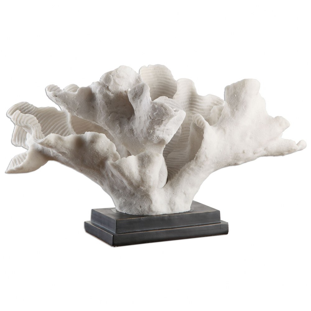 Uttermost-19976-Blade Coral - 19.5 inch Statue - 19.5 inches wide by 11 inches deep   Textured White Finish/Matte Black Finish