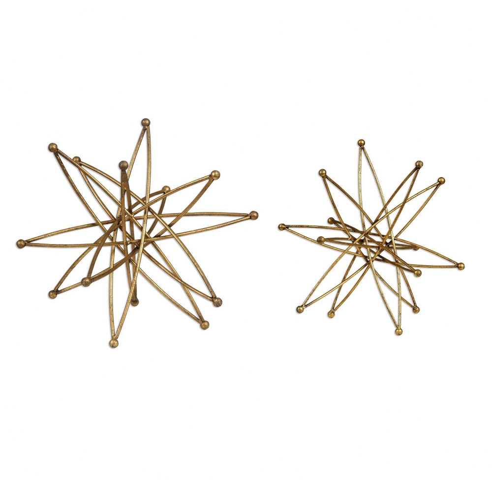 Uttermost-20061-Constanza - 12.25 inch Atom Accessories (Set of 2)   Metallic Gold Leaf Finish