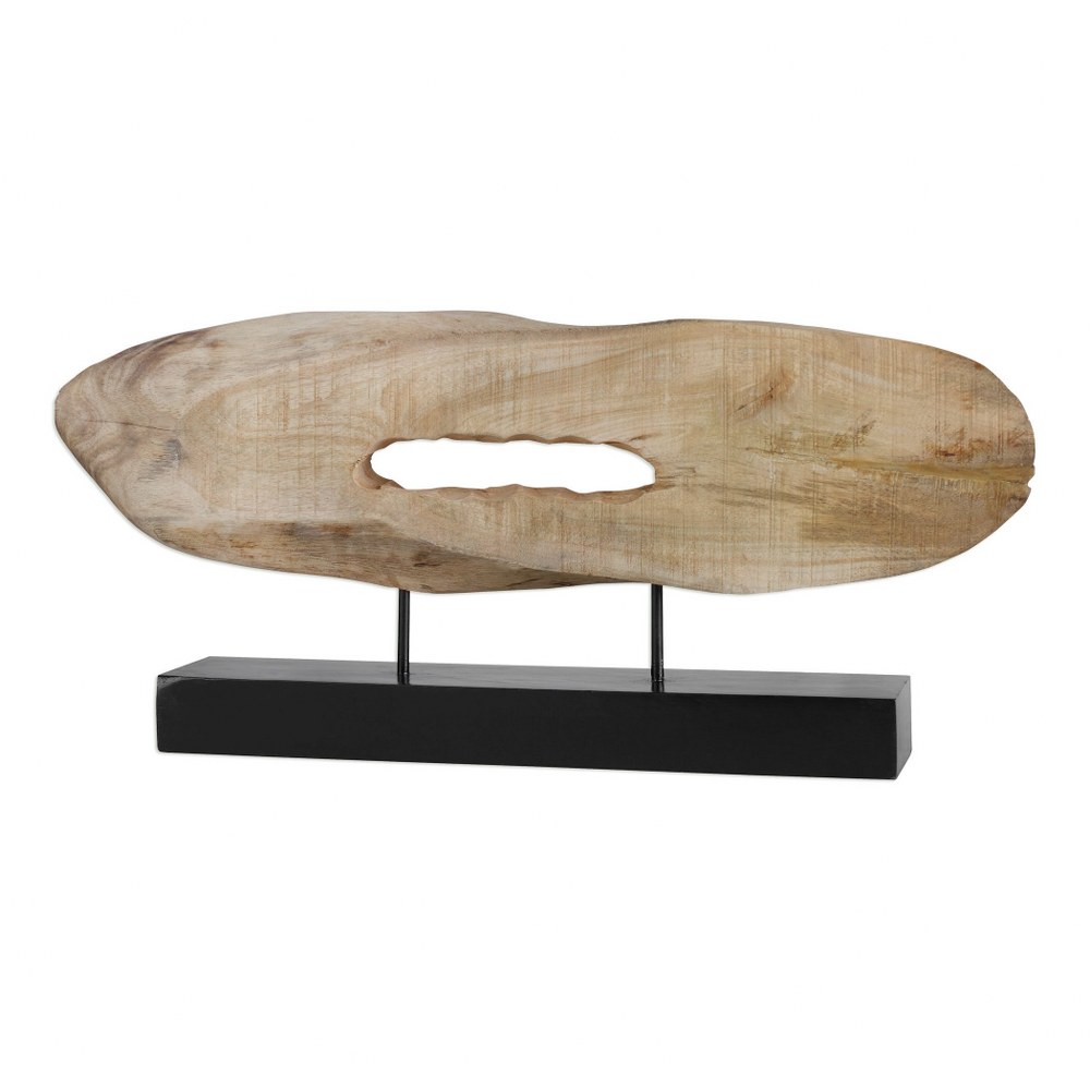 Uttermost-20186-Paol - 28.75 inch Sculpture   Natural Mango Wood/Matte Black Finish