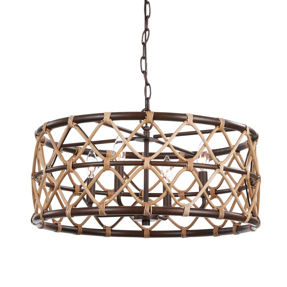 Uttermost-21534-Hilo Drum Pendant 4 Light   Oil Rubbed Bronze Finish