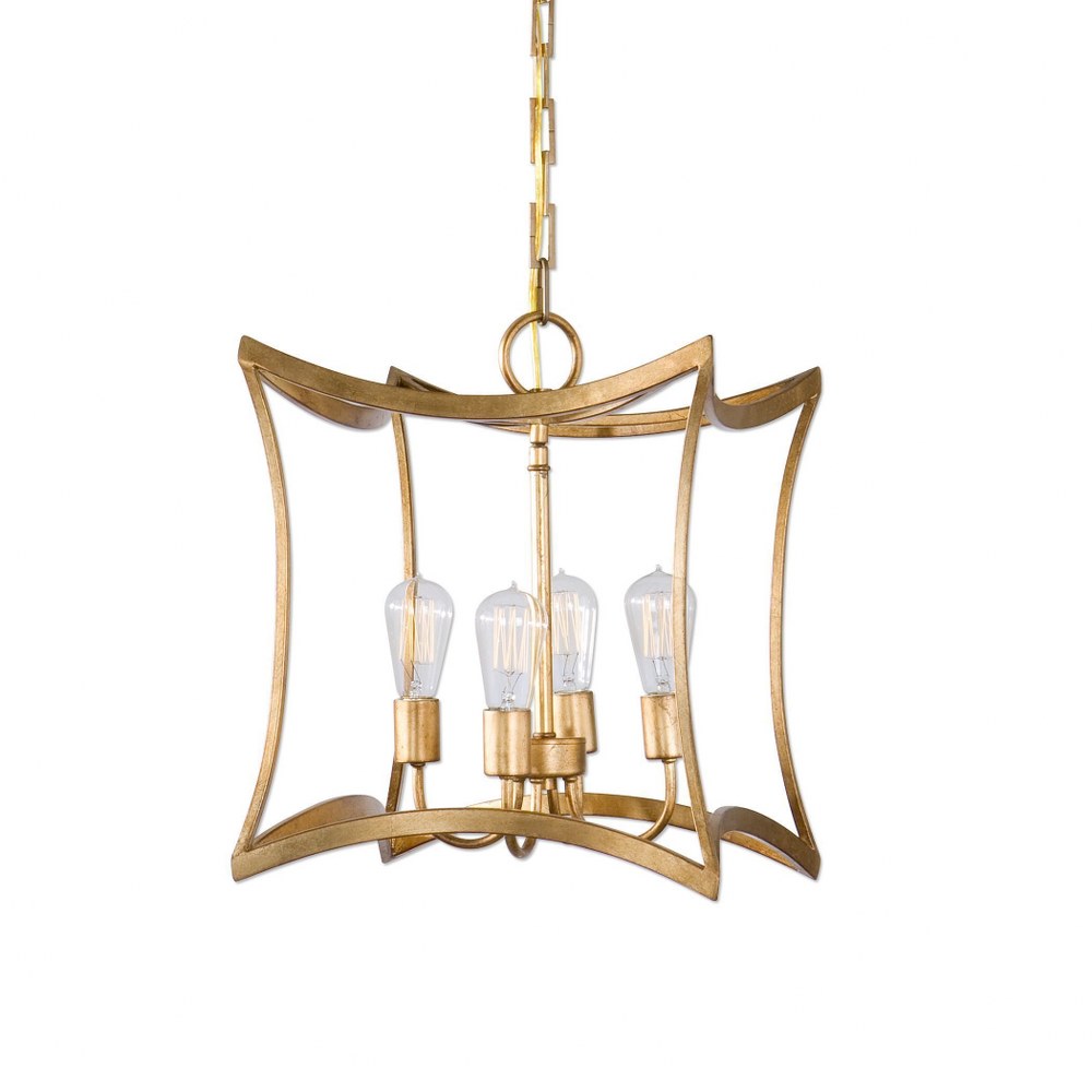 Uttermost-22074-Dore Pendant 4 Light   Gold Leaf/Paint Finish