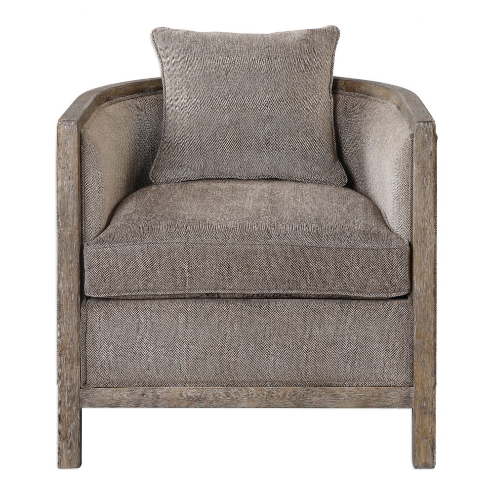 Uttermost-23359-Viaggio - 32 inch Accent Chair   Lightly Washed Gray/Shimmering Gray Chenille Neutral Flaxen Fabric Finish