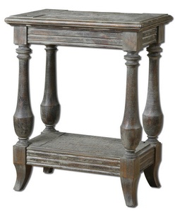 Uttermost-24295-Mardonio - 25 inch Side Table - 20 inches wide by 12 inches deep   Waxed Limestone Finish