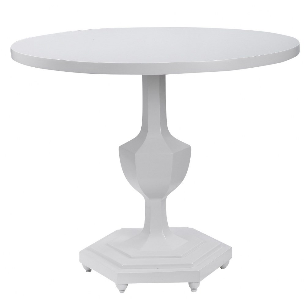 Uttermost-24945-Kabarda - 32 inch Foyer Table   Gloss White Finish