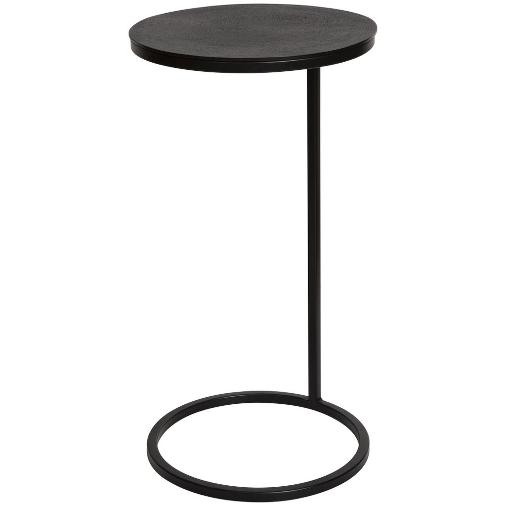 Uttermost-25137-Brunei - 24 Inch Round Accent Table   Aged Black Iron/Plated Antique Bronze Finish