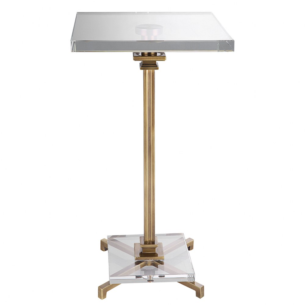 Uttermost-25142-Richelieu - 24.5 Inch Drink Table   Brushed Brass/Crystal Finish