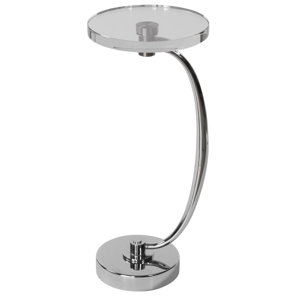 Uttermost-25144-Waveney - 26.5 Inch Drink Table   Polished Nickel Plated/Crystal Finish