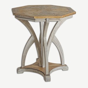 Uttermost-25623-Ranen - 28 inch Accent Table - 26.13 inches wide by 26.13 inches deep   Aged White Finish