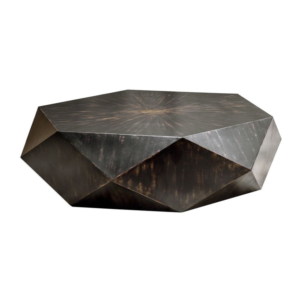 Uttermost-25832-Volker - 49.8 inch Coffee Table   Worn Black/Natural Distress Finish