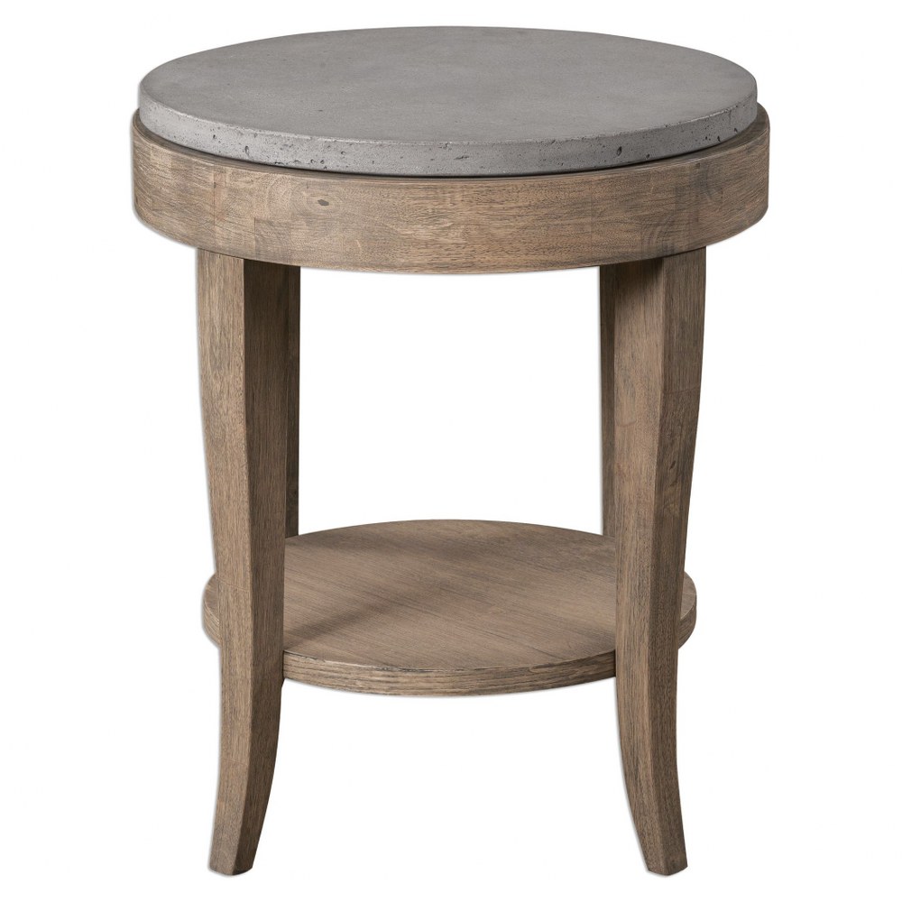 Uttermost-25909-Deka - 28.5 inch Round Accent Table   Natural Brown Glaze Finish