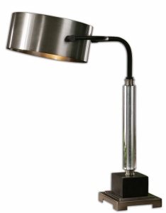 Uttermost-29493-1-Belding - 1 Light Table Lamp - 19 inches wide by 11 inches deep   Antiqued Brushed Aluminum/Distressed Dark Chocolate Bronze/Cylinder Finish with Metal Shade