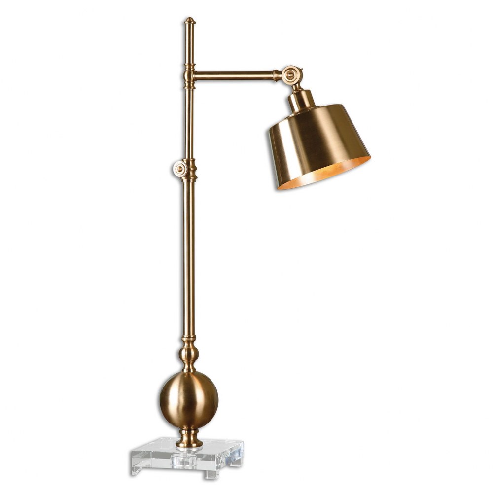 Uttermost-29982-1-Laton - 1 Light Task Lamp - 20 inches wide by 7 inches deep   Brushed Brass/Crystal Finish with Metal Shade