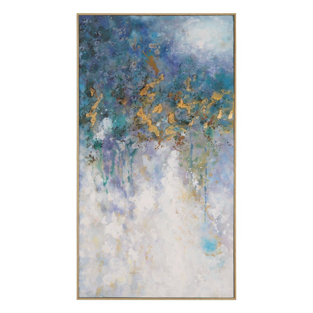 Uttermost-31407-Floating - 52.75 inch Abstract Art - 28.75 inches wide by 2.25 inches deep   Hand Painted/Gold Leaf Finish