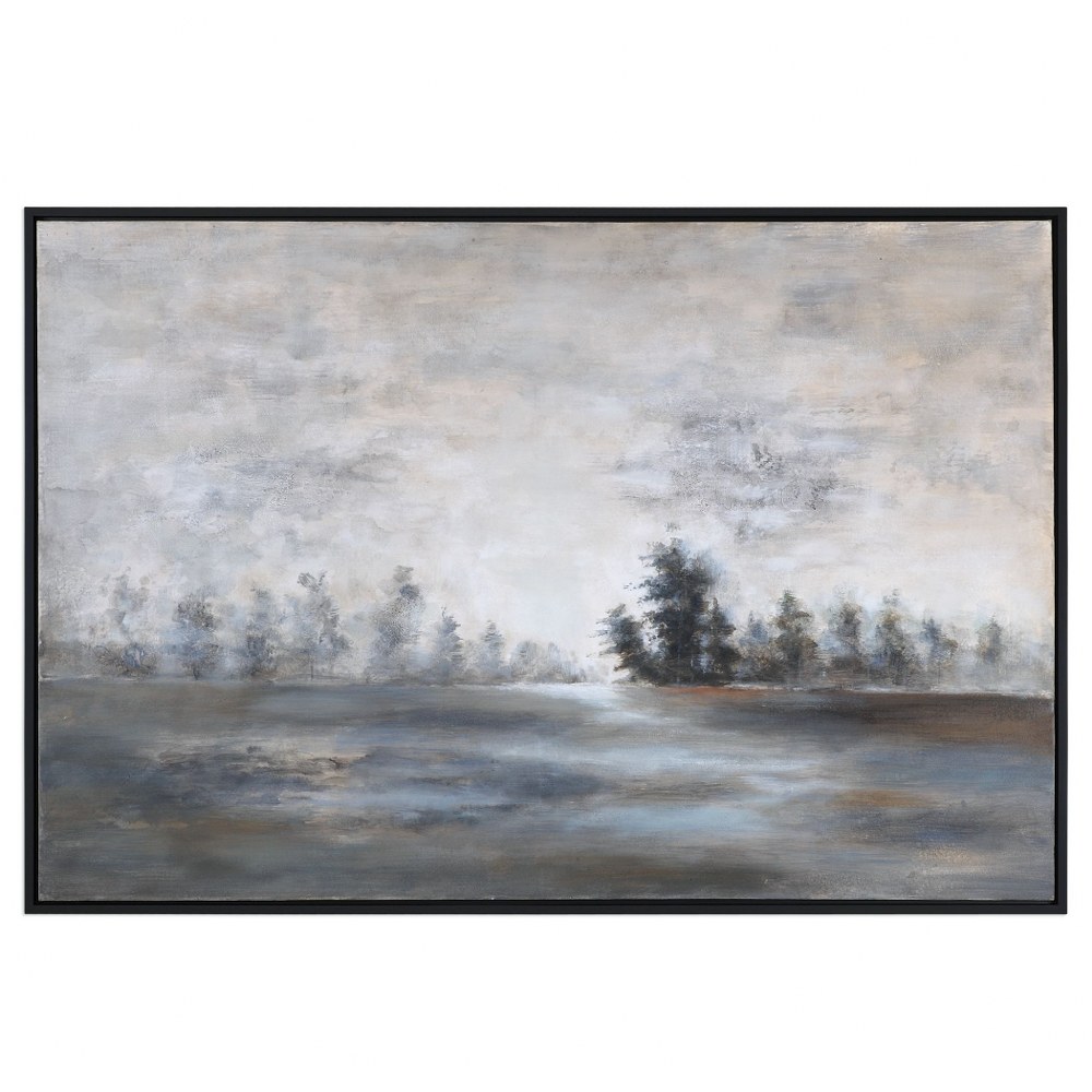 Uttermost-35344-Evening Mist - 49.38 inch Landscape Art   Hand Painted/Black Finish