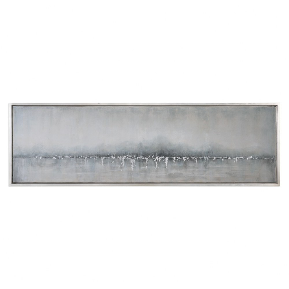 Uttermost-35347-Tides Edge - 71.38 inch Abstract Art - 21.38 inches wide by 1.5 inches deep   Hand Painted/Silver Leaf Finish