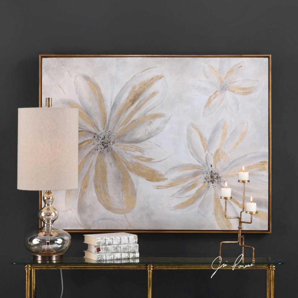 Uttermost-38201-Daisy Stars - 49 inch Floral Art   Gold Leaf Finish