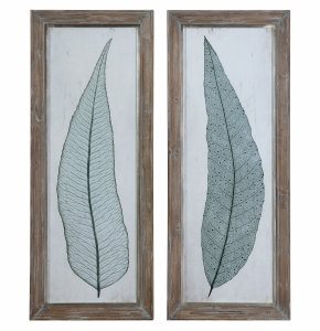 Uttermost-41514-Tall Leaves - 39.88 inch Framed Art (Set of 2)   Taupe/Gray Glaze Finish